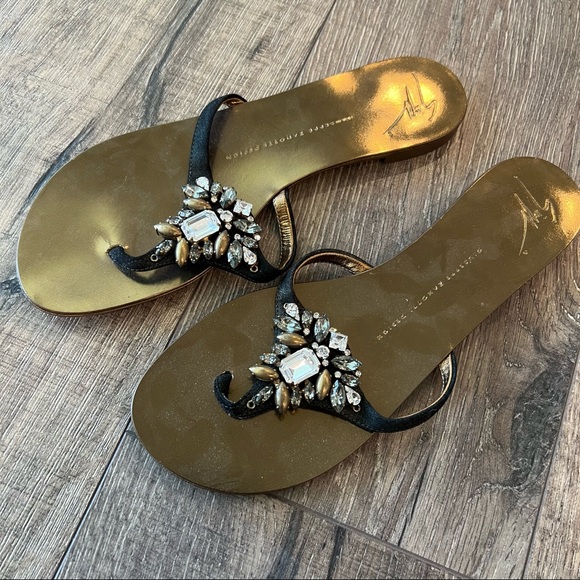 NEW Giuseppe Zanotti Design Rhinestone Jewel Embellished Sandals - Picture 4 of 7